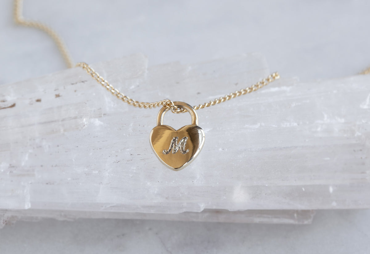 Personalized Heart Lock Necklace