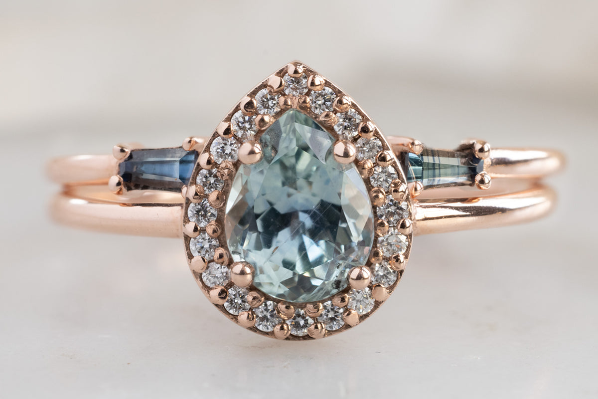 One of a Kind Open Cuff Montana Sapphire Baguette Ring