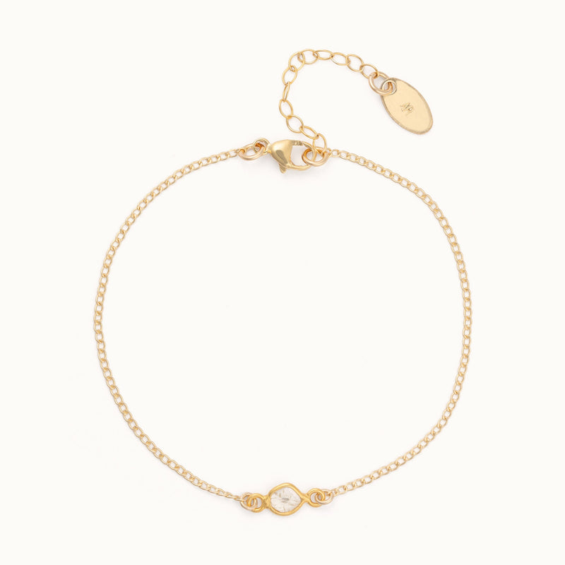 The Salt and Pepper Diamond Slice Bracelet | Yellow Gold Filled