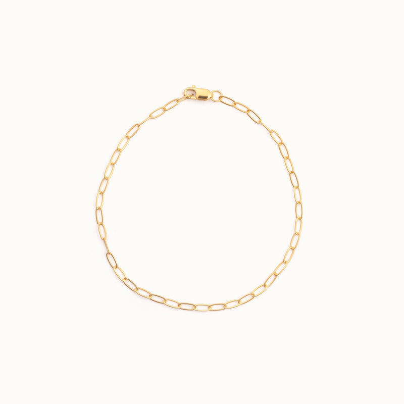 The Drawn Cable Chain Charm Bracelet | 10K Yellow Gold