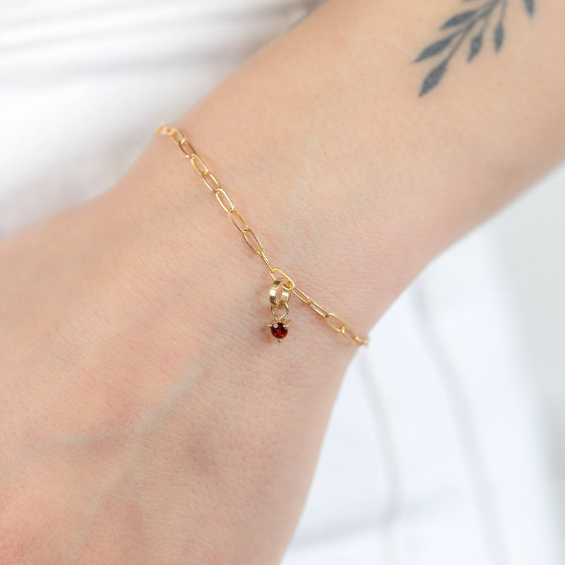 The Drawn Cable Chain Charm Bracelet | 10K Yellow Gold