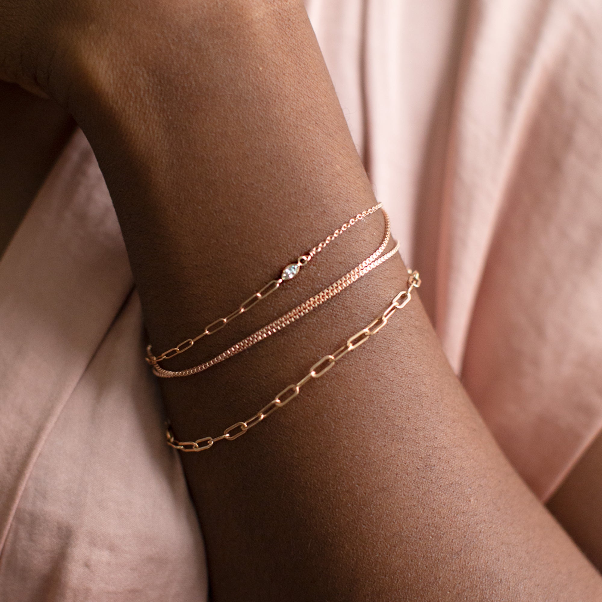 buy:the-4-in-1-cable-chain-bracelet-14k-rose-gold,the-asymmetrical-diamond-eye-bracelet-14k-rose-gold