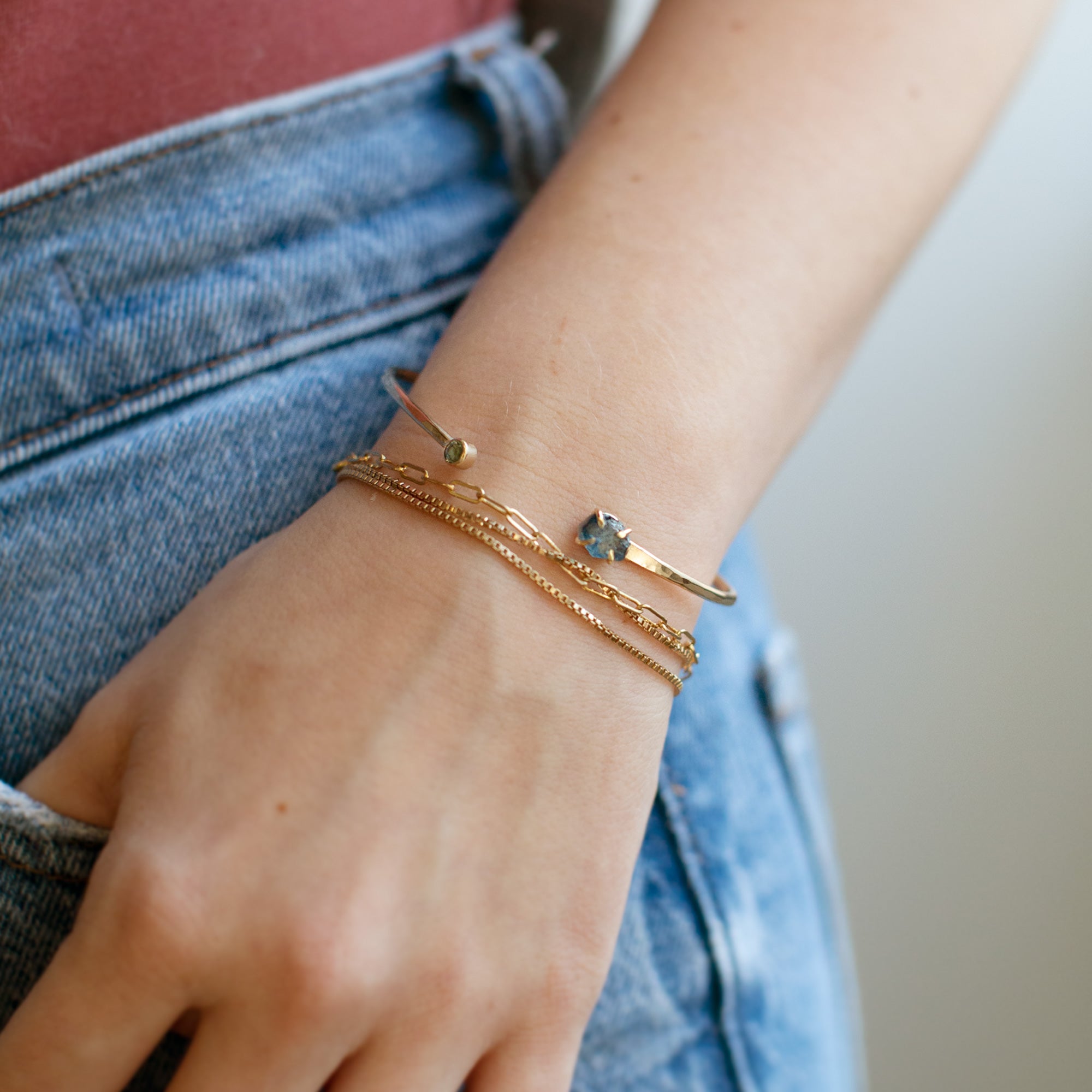 buy:the-raw-montana-sapphire-cuff-bracelet-yellow-gold-filled,the-4-in-1-cable-chain-bracelet-gold-filled