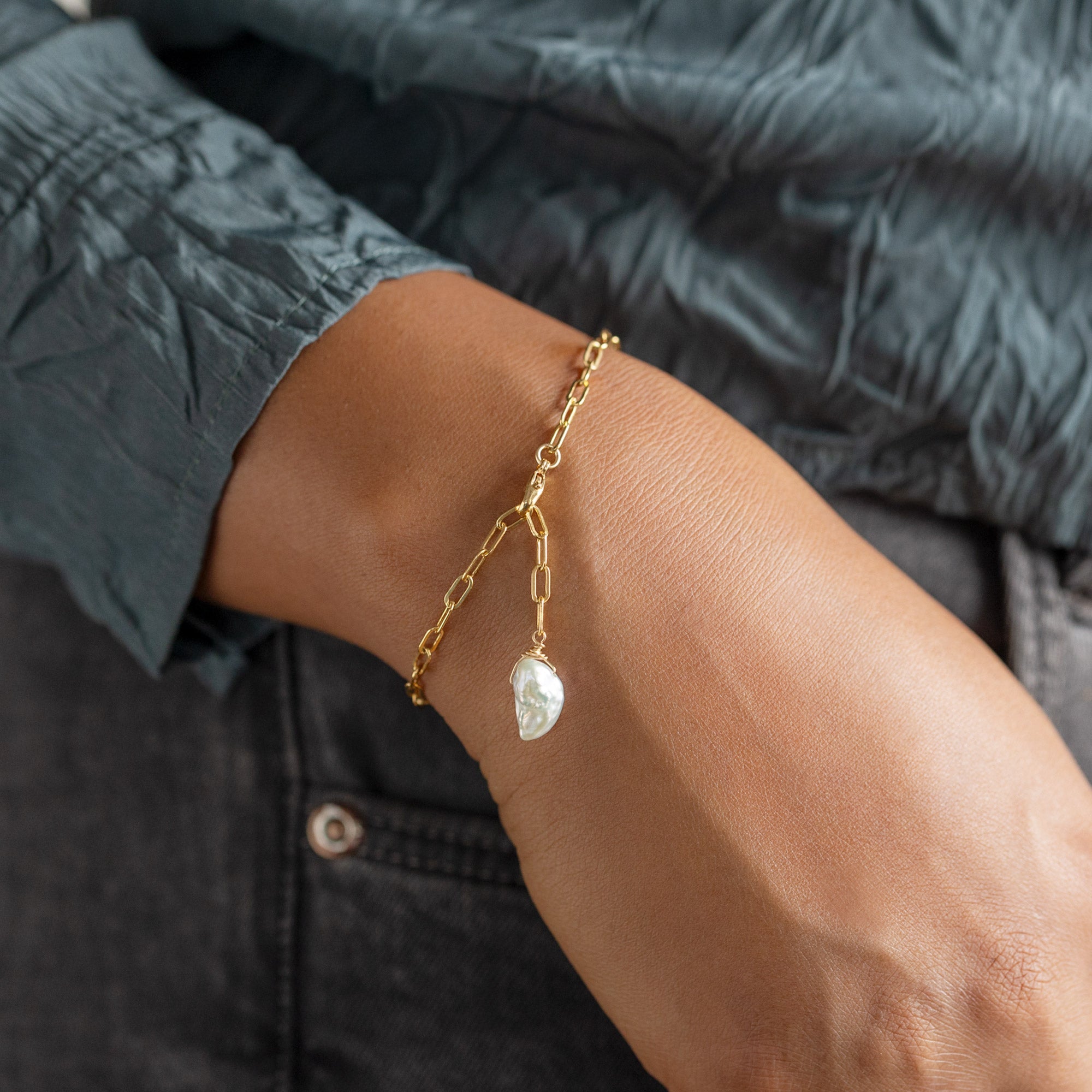 The Keshi Pearl Bracelet | Gold Filled