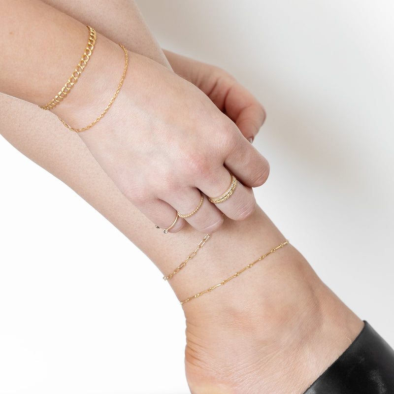 The Bar Chain Anklet | Gold Filled