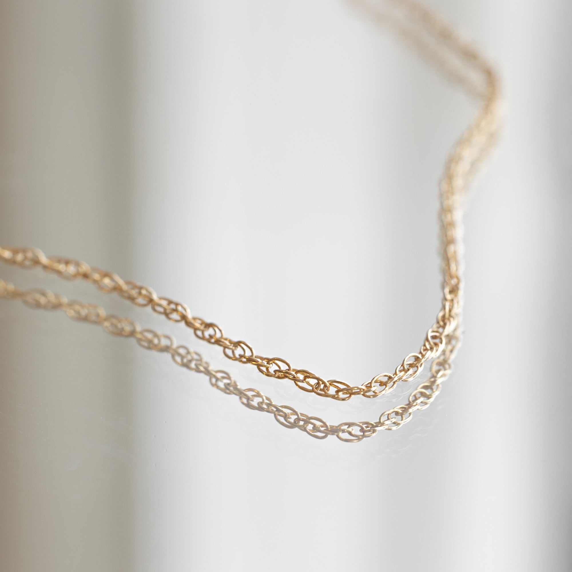 The Boyfriend Rope Chain Anklet in Yellow Gold Filled on Mirror