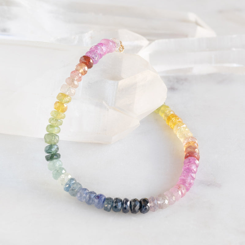 The Rainbow Sapphire Beaded Bracelet | Gold Filled