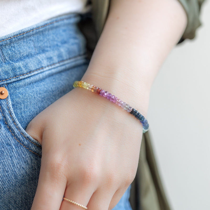 The Rainbow Sapphire Beaded Bracelet | Gold Filled