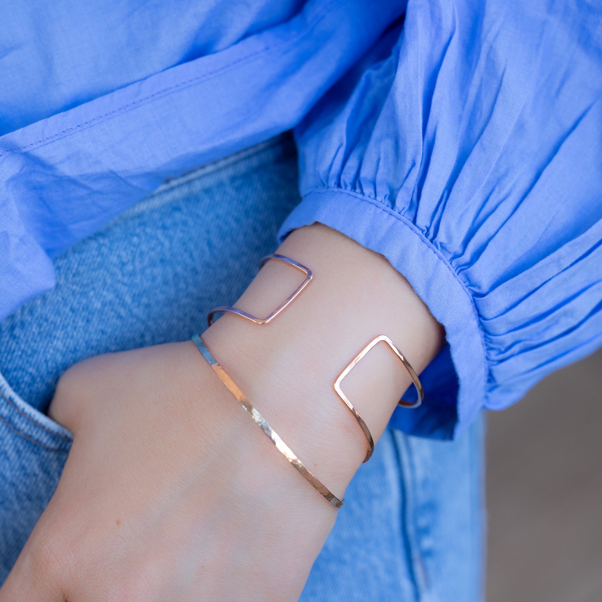 The Hammered Stacking Bangle | Rose Gold Filled