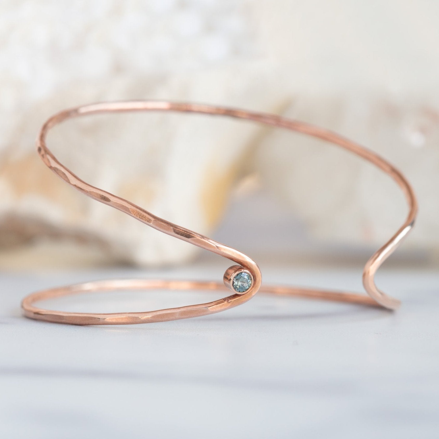 The Sapphire Arrow Cuff Bracelet | Rose Gold Filled