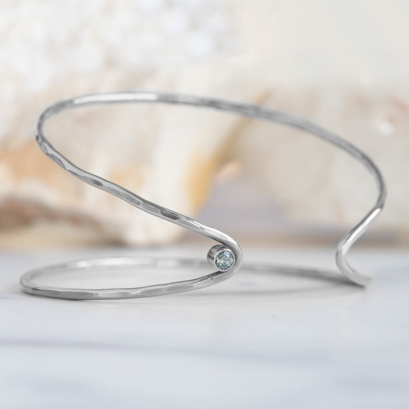 The Sapphire Arrow Cuff Bracelet | Sterling Silver