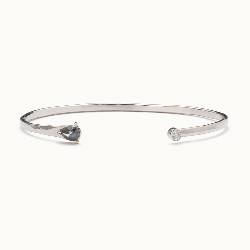 The Black + White Diamond Cuff Bracelet | Sterling Silver