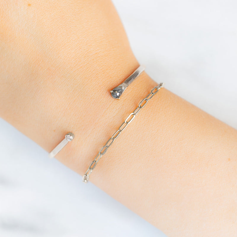 The Black + White Diamond Cuff Bracelet | Sterling Silver