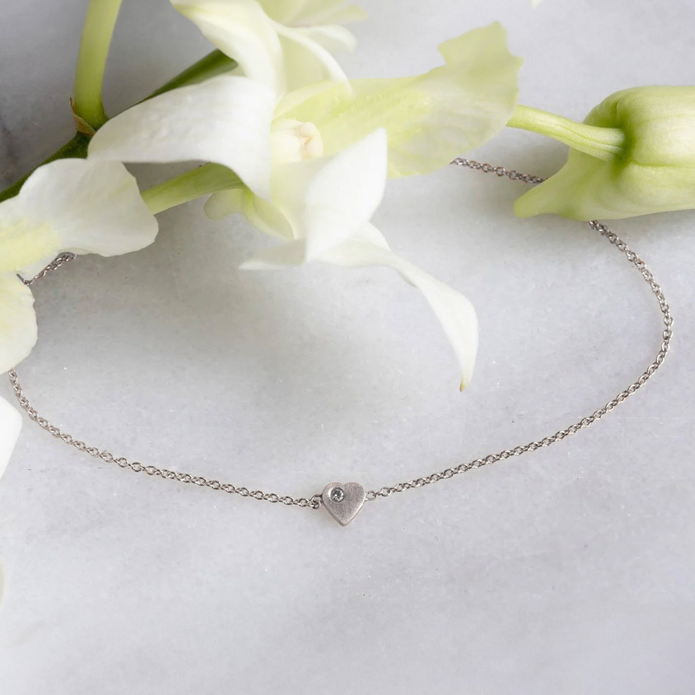 The Sweetheart White Diamond Bracelet | Sterling Silver