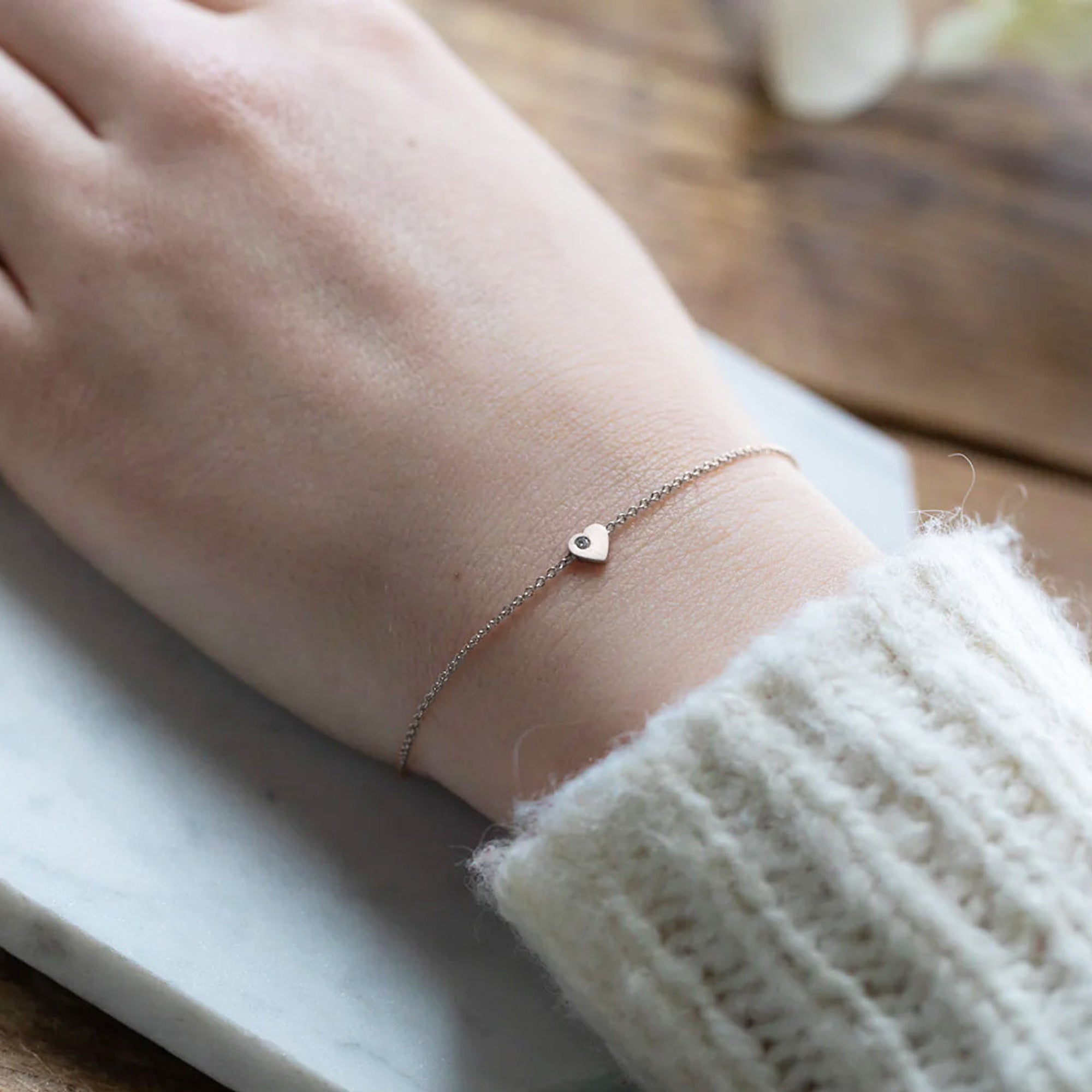 The Sweetheart White Diamond Bracelet | Sterling Silver