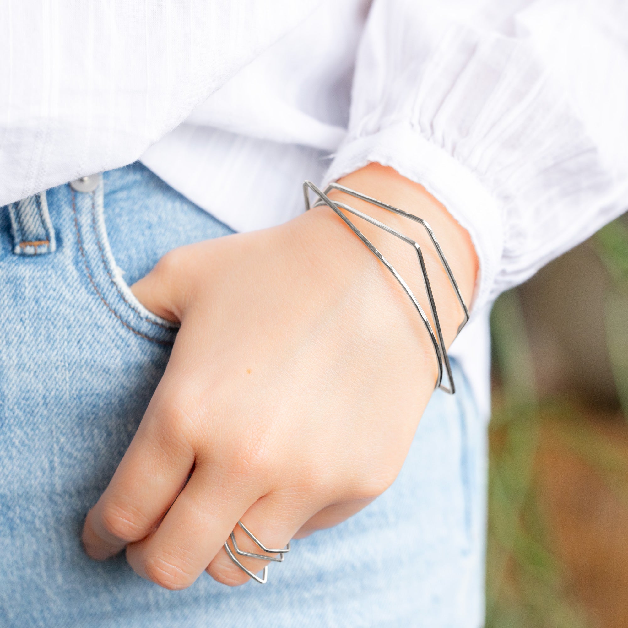 The Peak Stacking Bangle | Sterling Silver