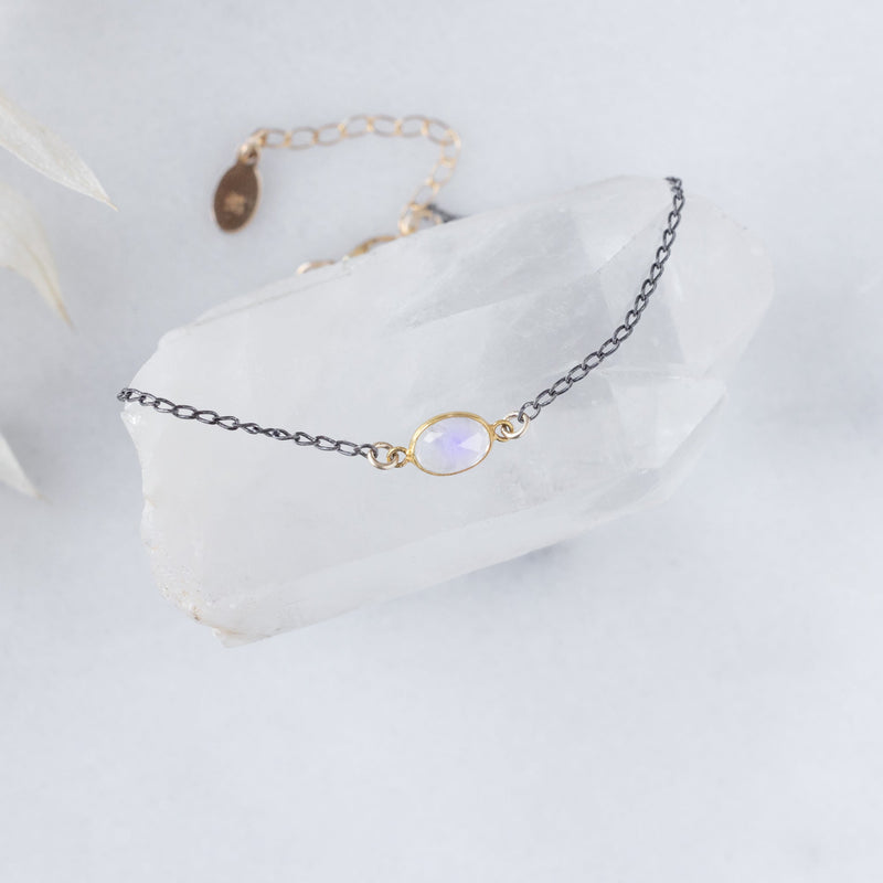 The Moonstone Chain Bracelet | Sterling Silver