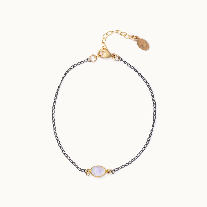 The Moonstone Chain Bracelet | Sterling Silver