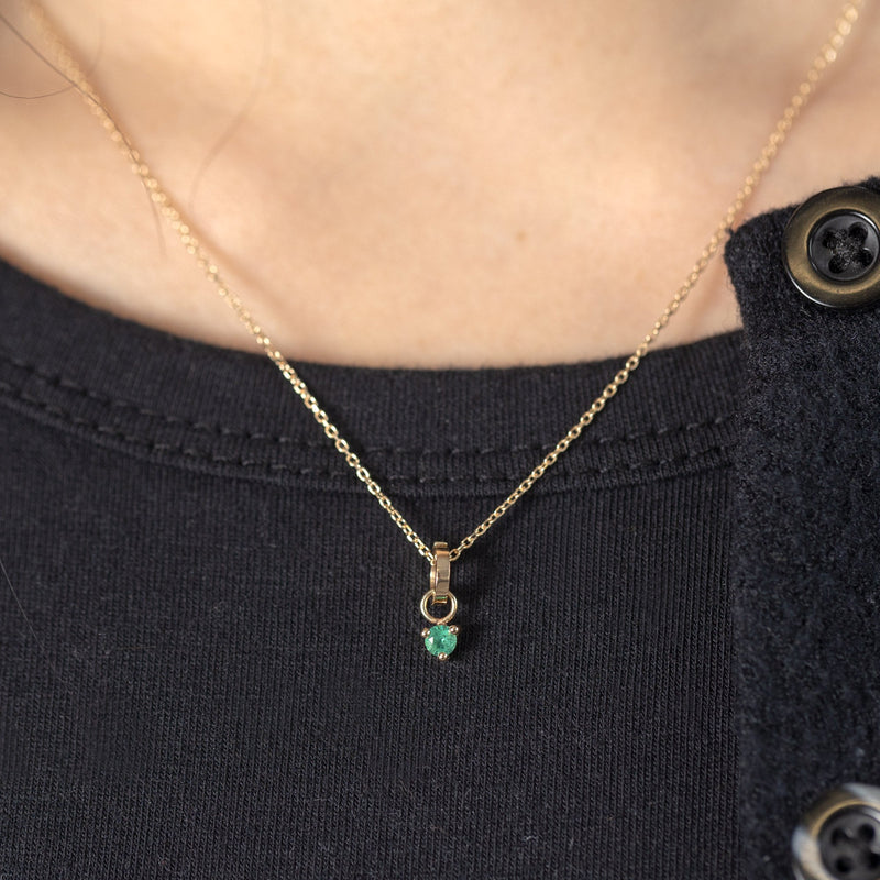 The Emerald Birthstone Charm | 10K Yellow Gold