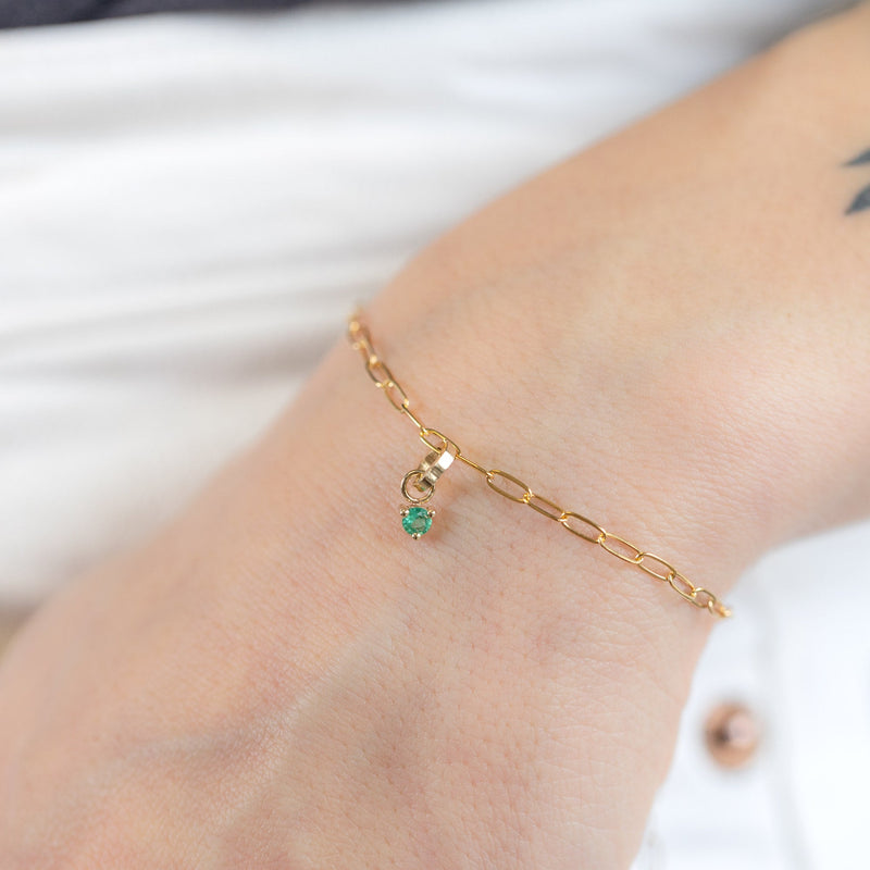 The Emerald Birthstone Charm | 10K Yellow Gold