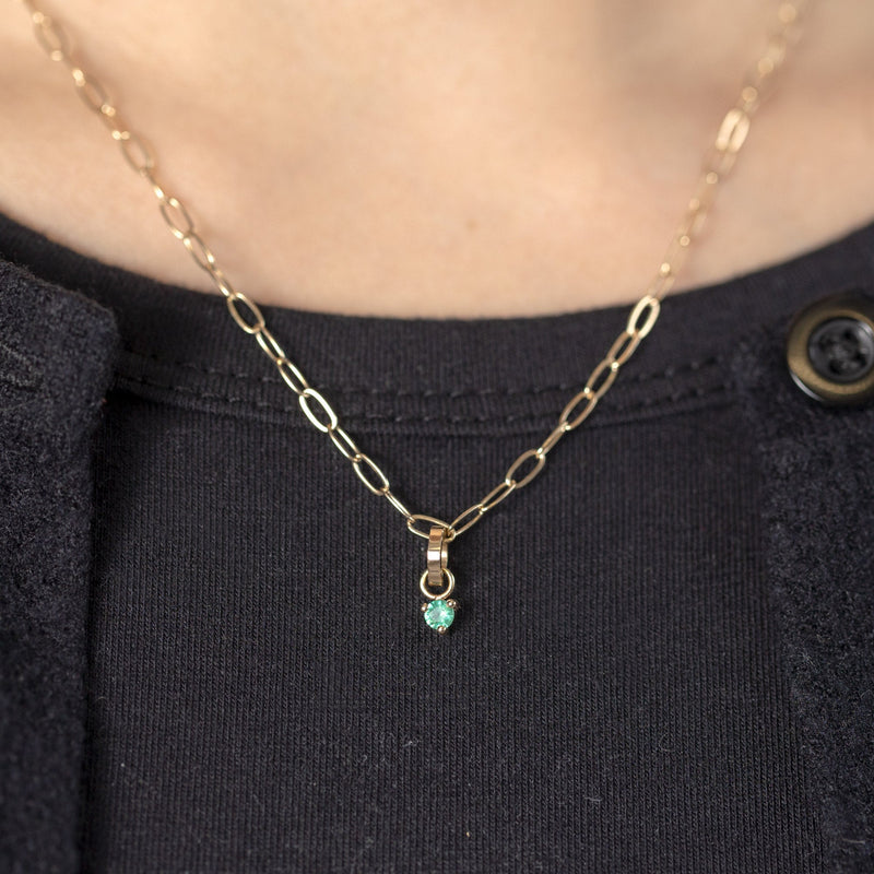 The Emerald Birthstone Charm | 10K Yellow Gold