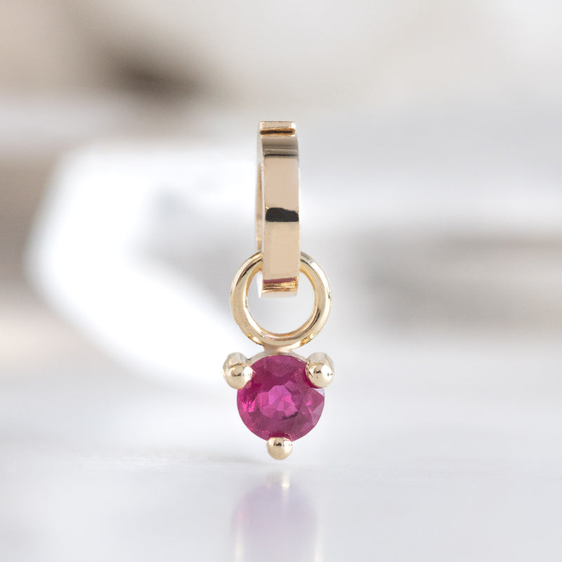 The Ruby Birthstone Charm | 10K Yellow Gold