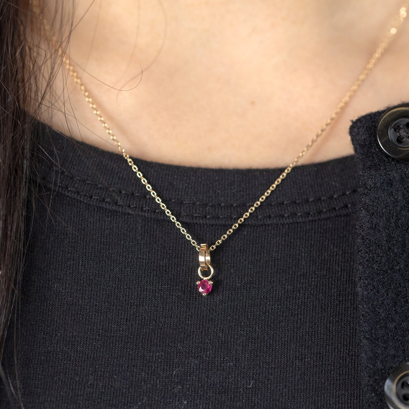 The Ruby Birthstone Charm | 10K Yellow Gold