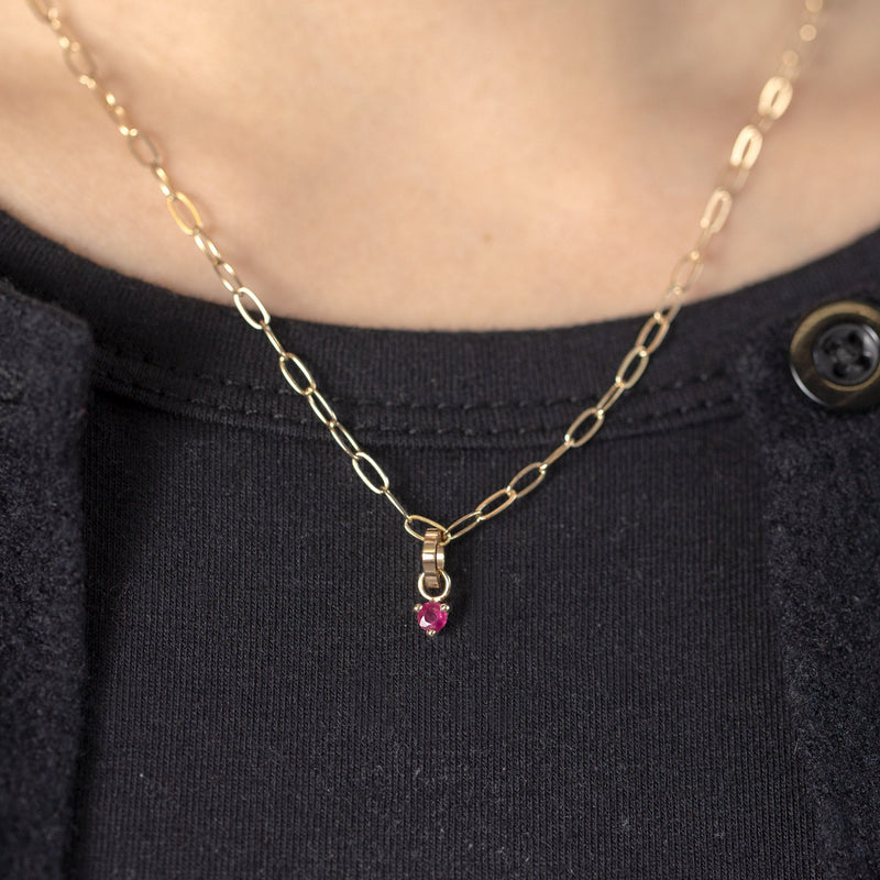 The Ruby Birthstone Charm | 10K Yellow Gold