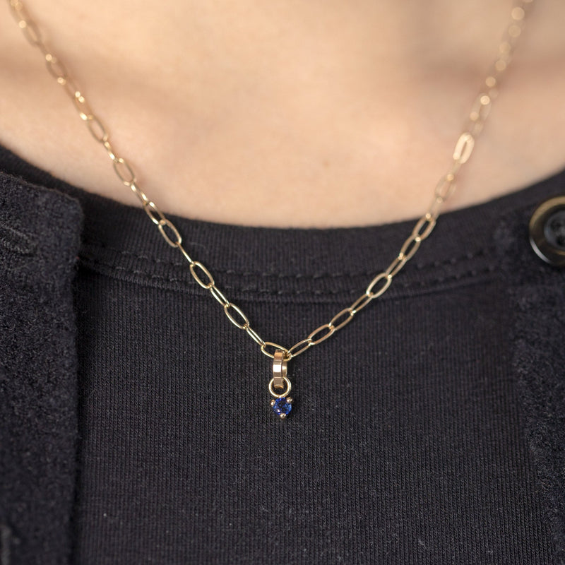 The Sapphire Birthstone Charm | 10K Yellow Gold