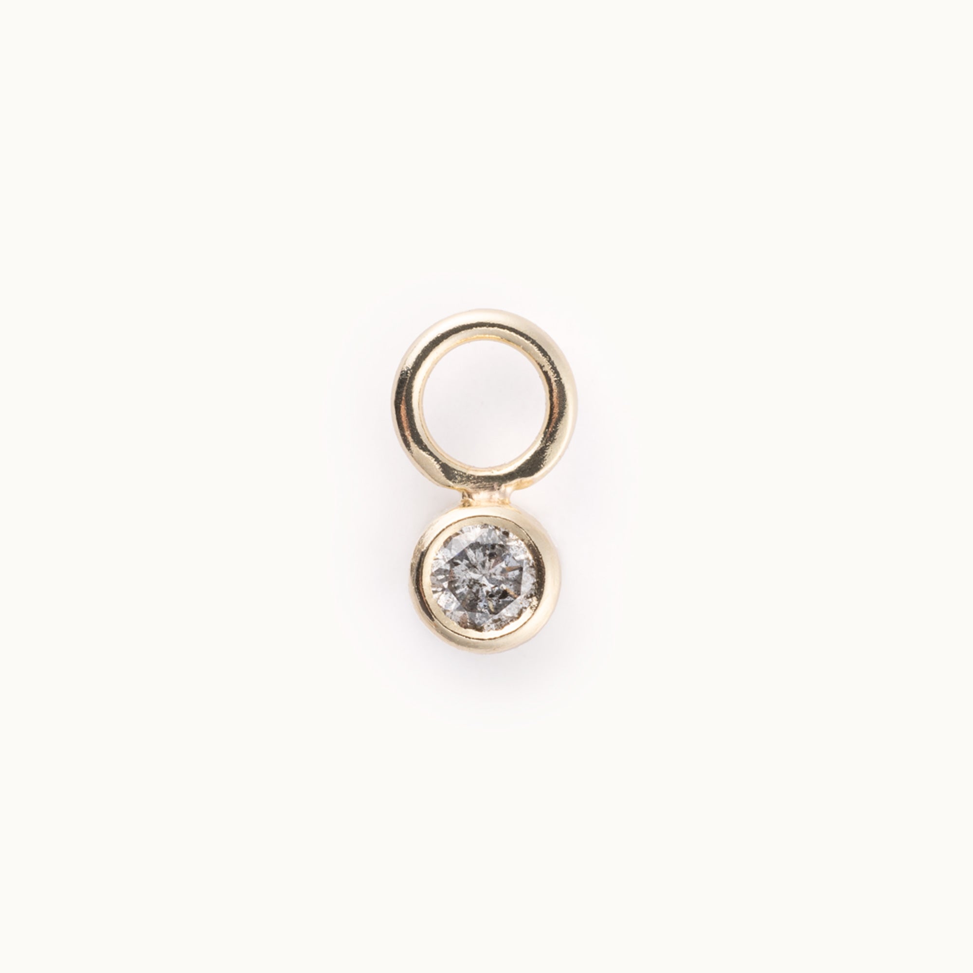 Round Bezel Charm | 14K Yellow Gold