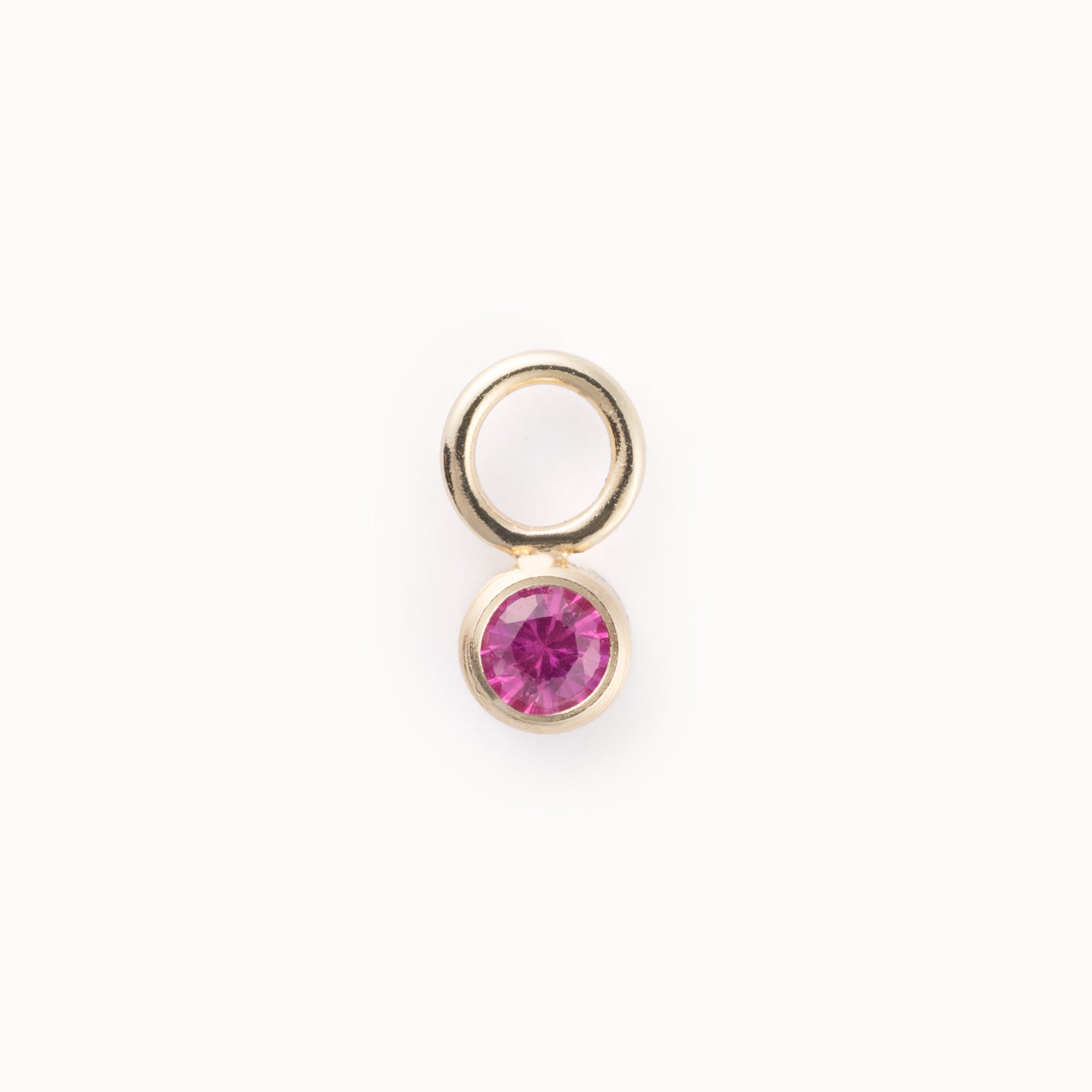 Round Bezel Charm | 14K Yellow Gold