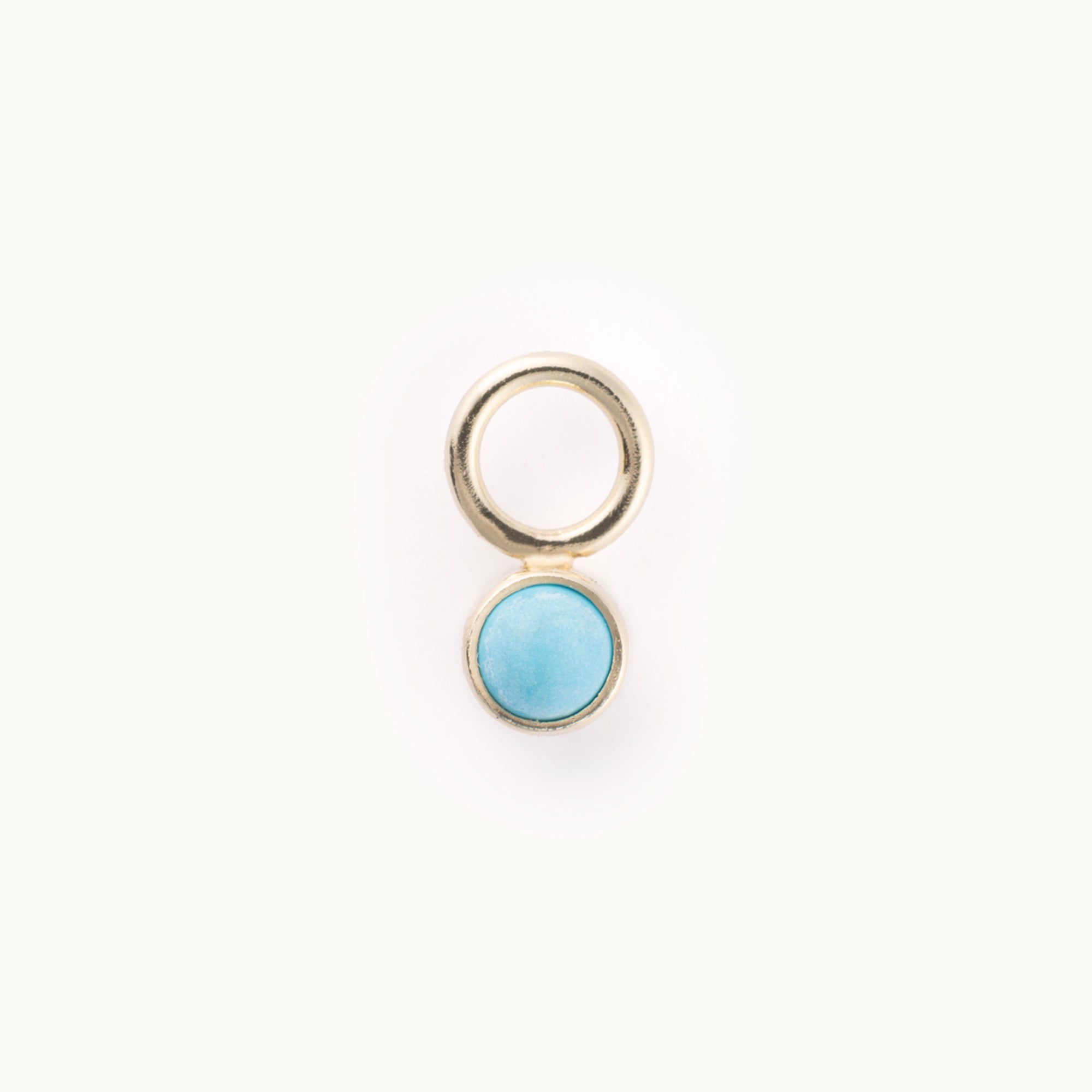 Round Bezel Charm | 14K Yellow Gold