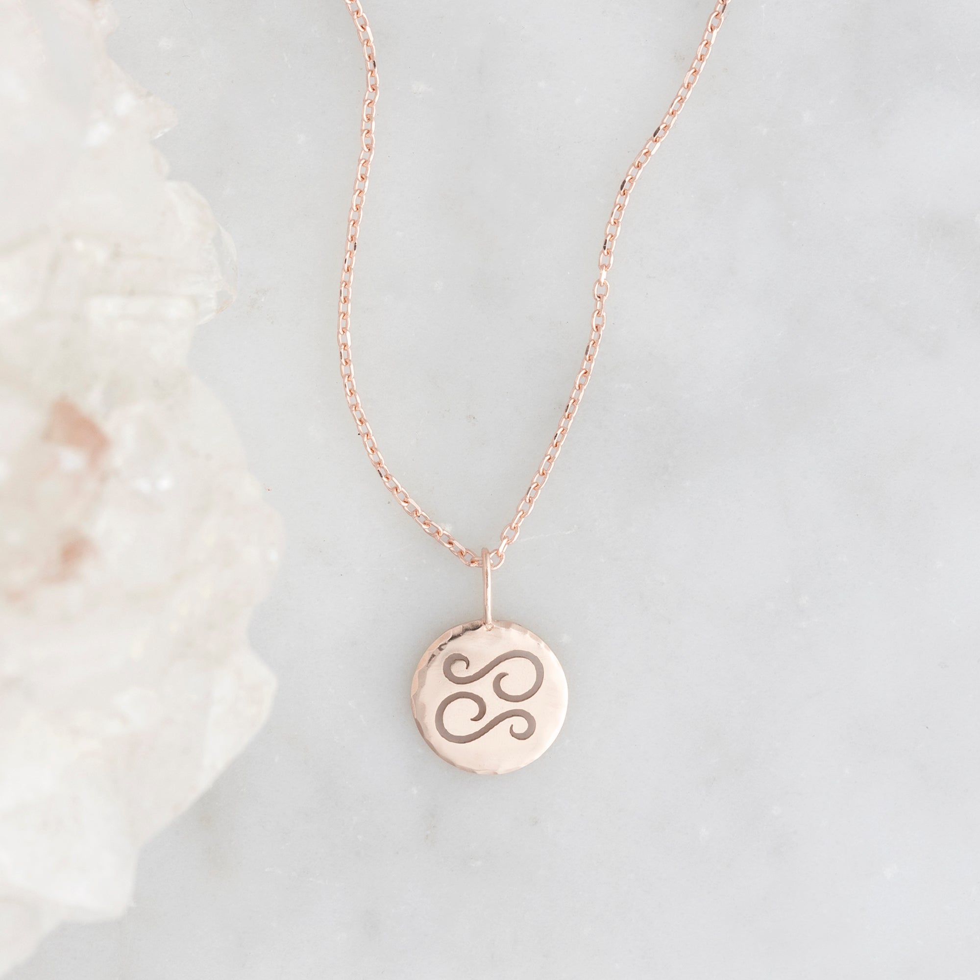 The Custom Zodiac Birthstone Charm Necklace | 14K Rose Gold