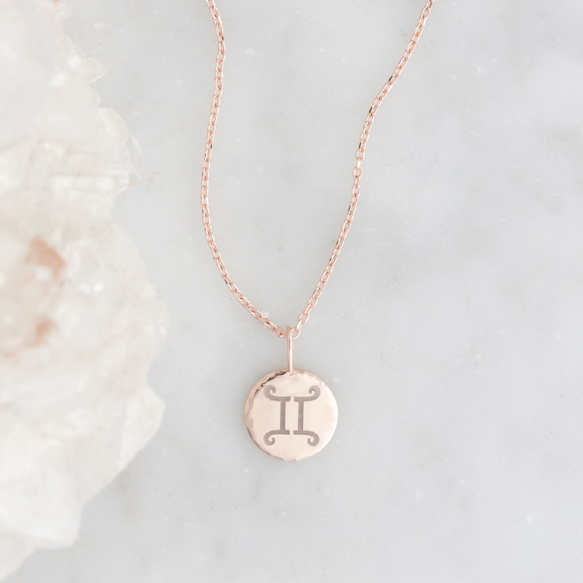 The Custom Zodiac Birthstone Charm Necklace | 14K Rose Gold