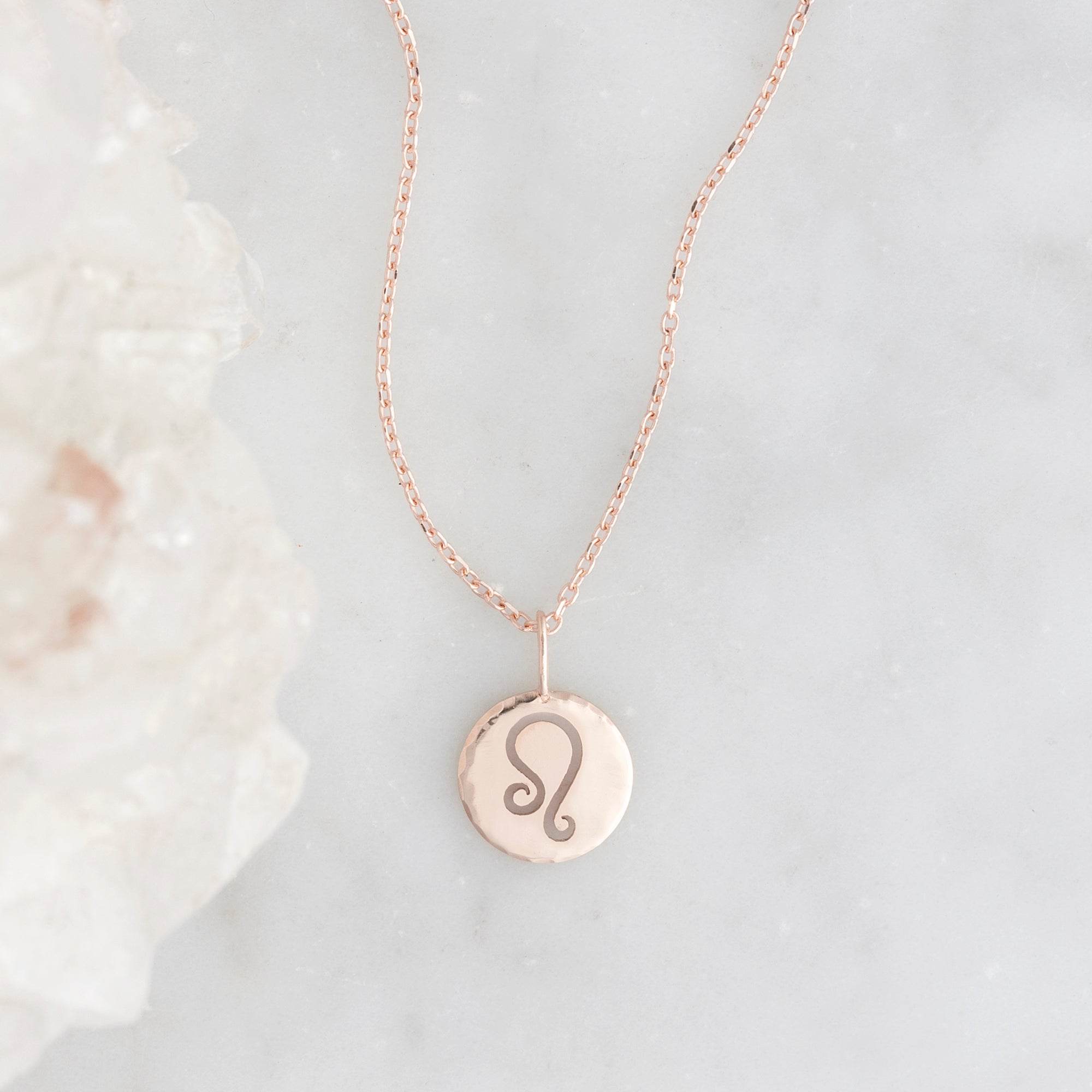 The Custom Zodiac Birthstone Charm Necklace | 14K Rose Gold