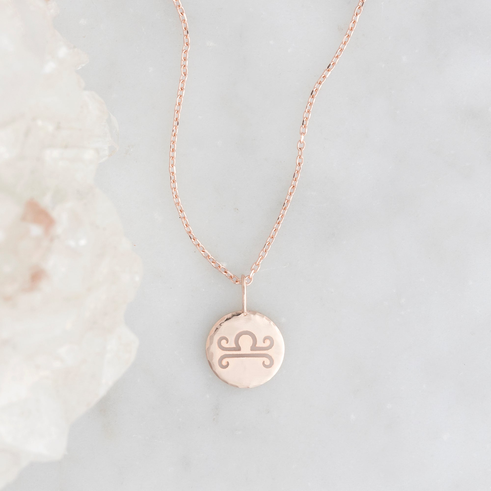 The Custom Zodiac Birthstone Charm Necklace | 14K Rose Gold