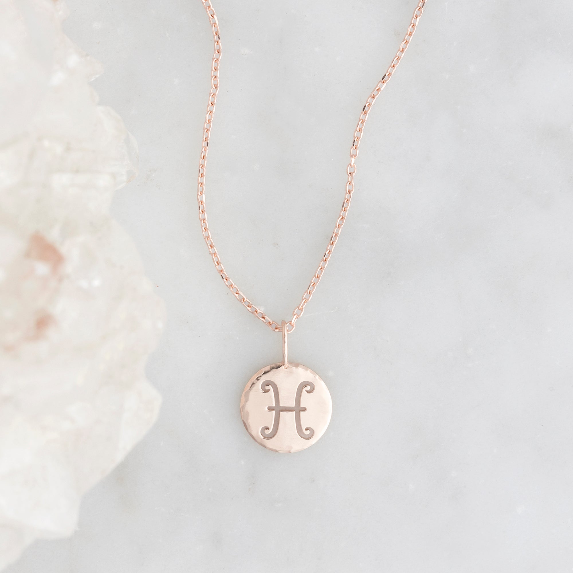 The Custom Zodiac Birthstone Charm Necklace | 14K Rose Gold