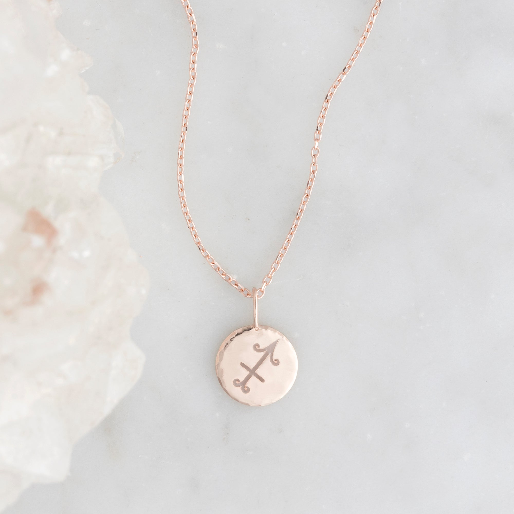 The Custom Zodiac Birthstone Charm Necklace | 14K Rose Gold