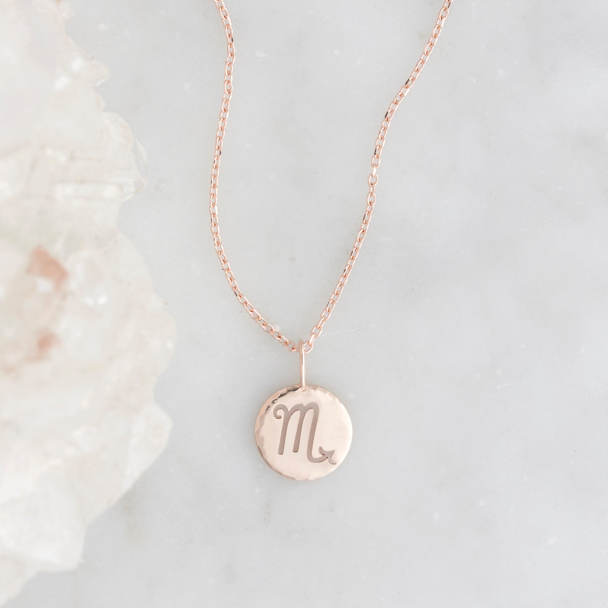 The Custom Zodiac Birthstone Charm Necklace | 14K Rose Gold