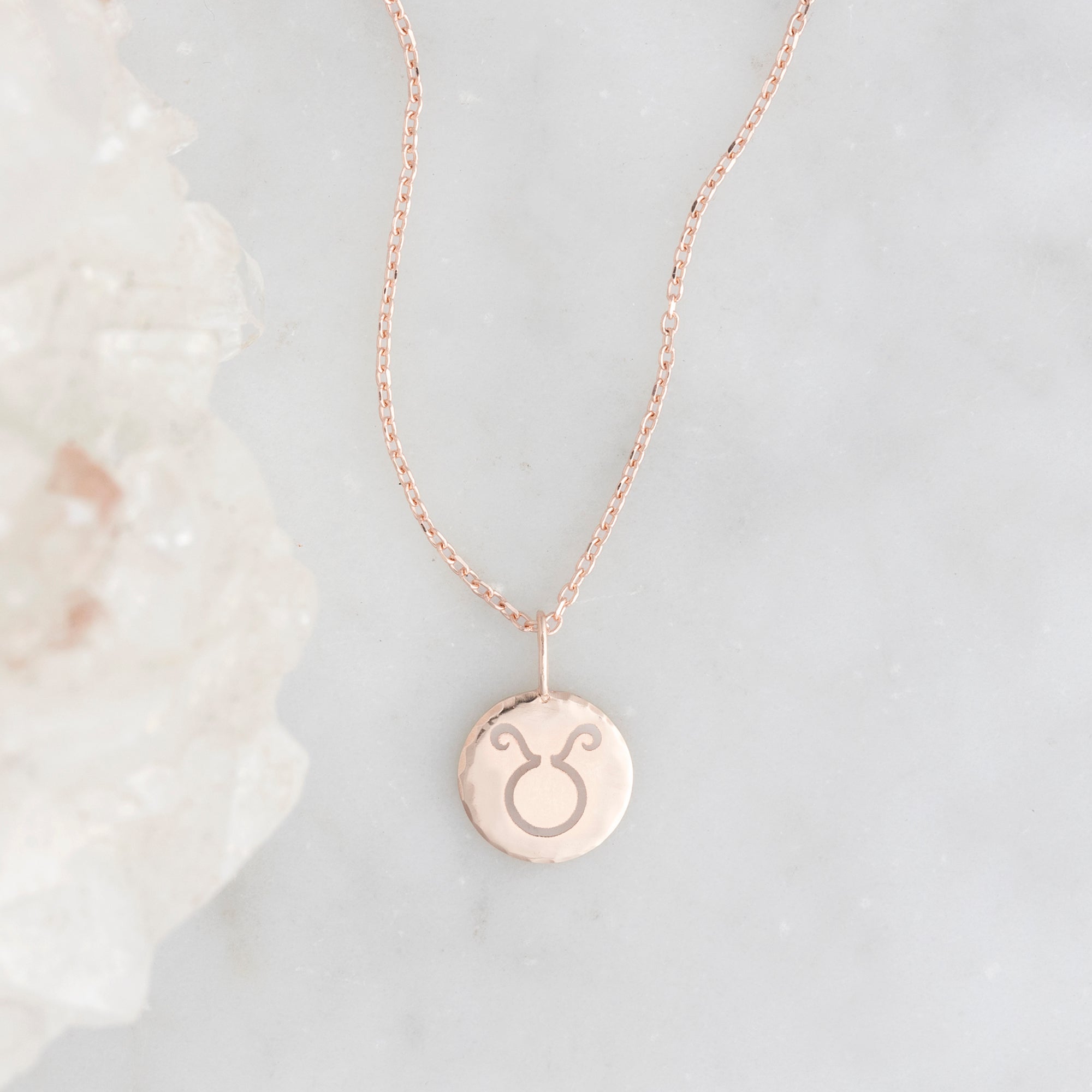 The Custom Zodiac Birthstone Charm Necklace | 14K Rose Gold