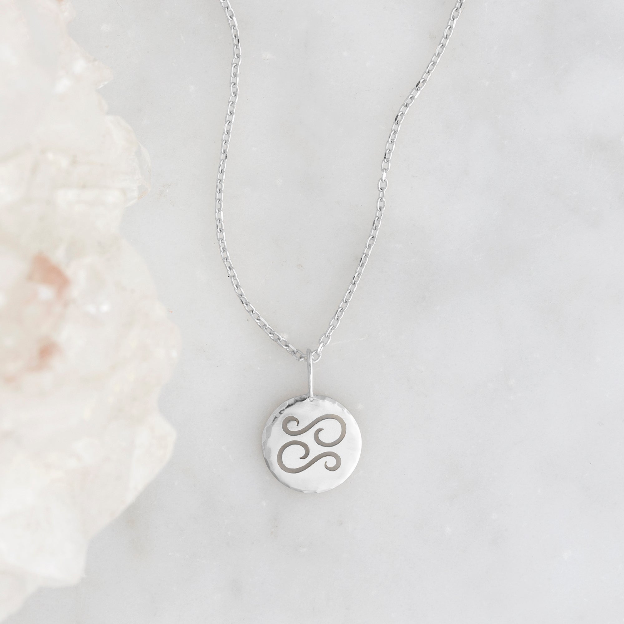 The Custom Zodiac Birthstone Charm Necklace | 14K White Gold