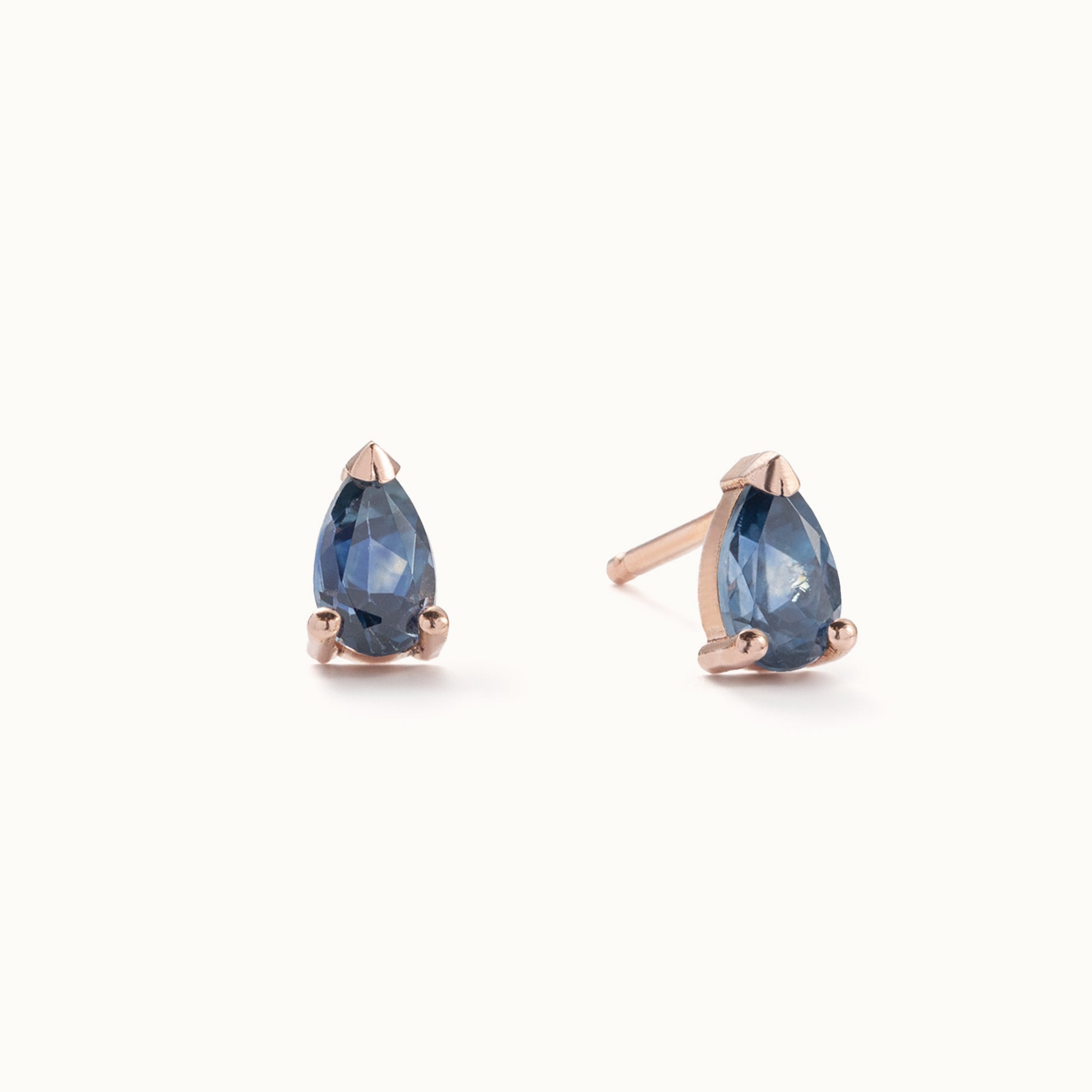 The Montana Sapphire Stud Earrings | 10K Rose Gold