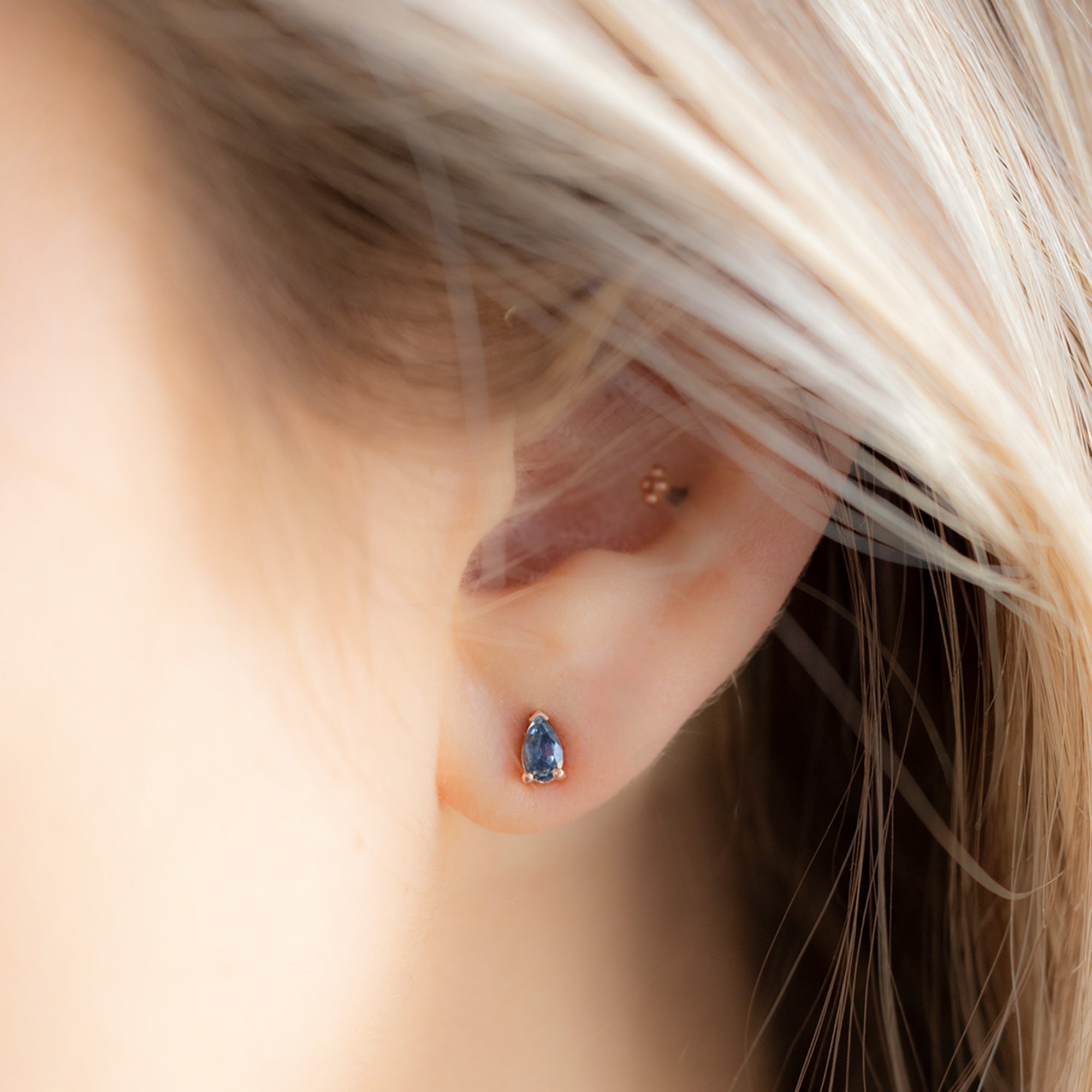 The Montana Sapphire Stud Earrings | 10K Rose Gold