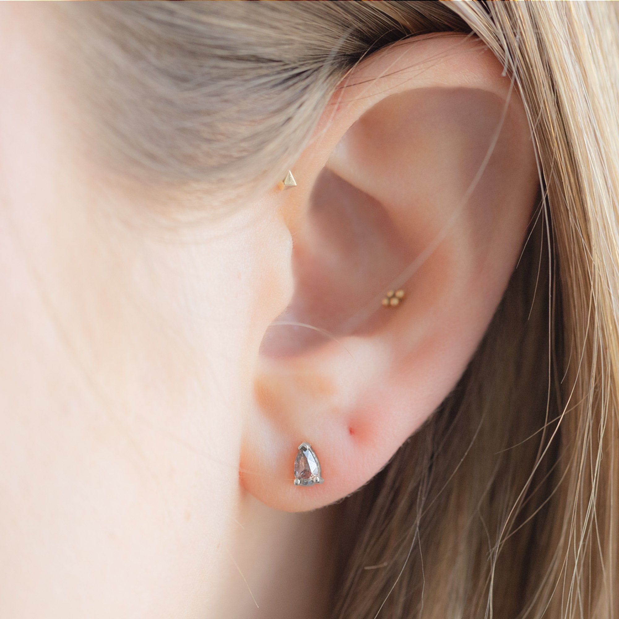 The Salt and Pepper Diamond Stud Earrings | 10K White Gold