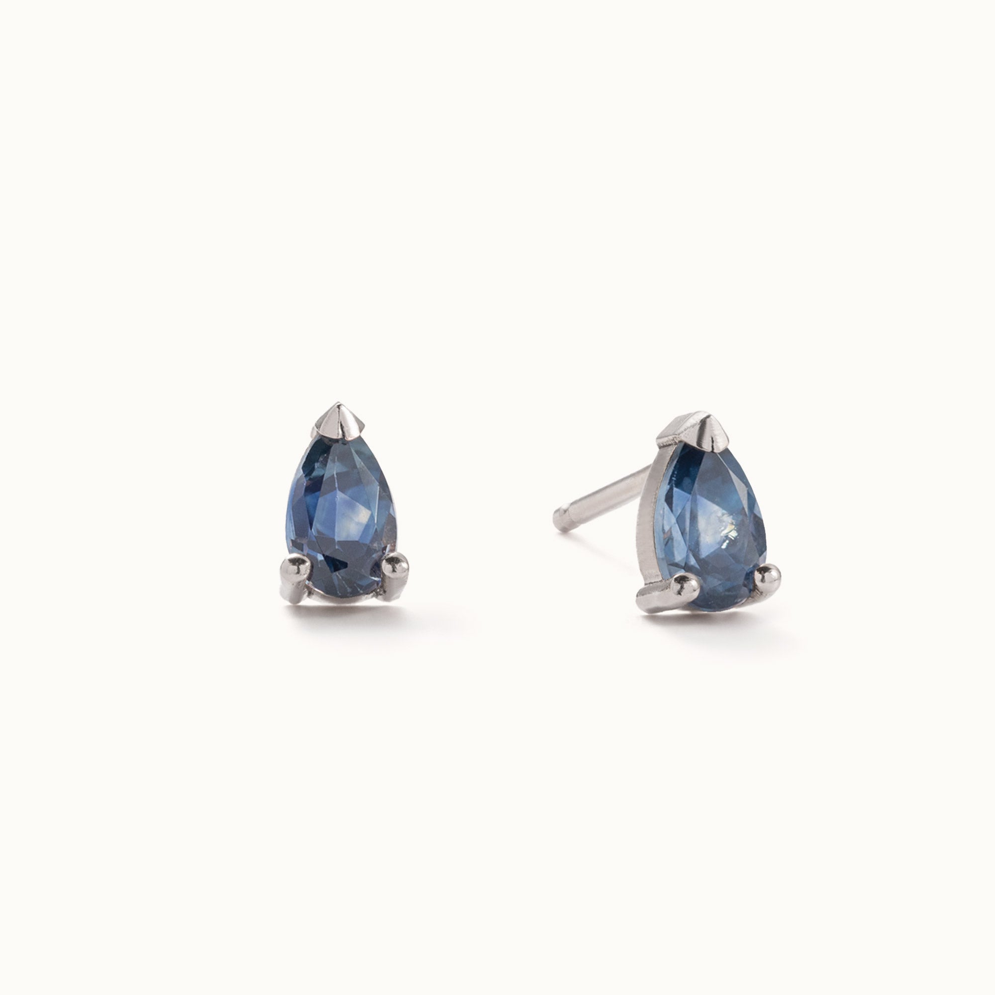 The Montana Sapphire Stud Earrings | 10K White Gold