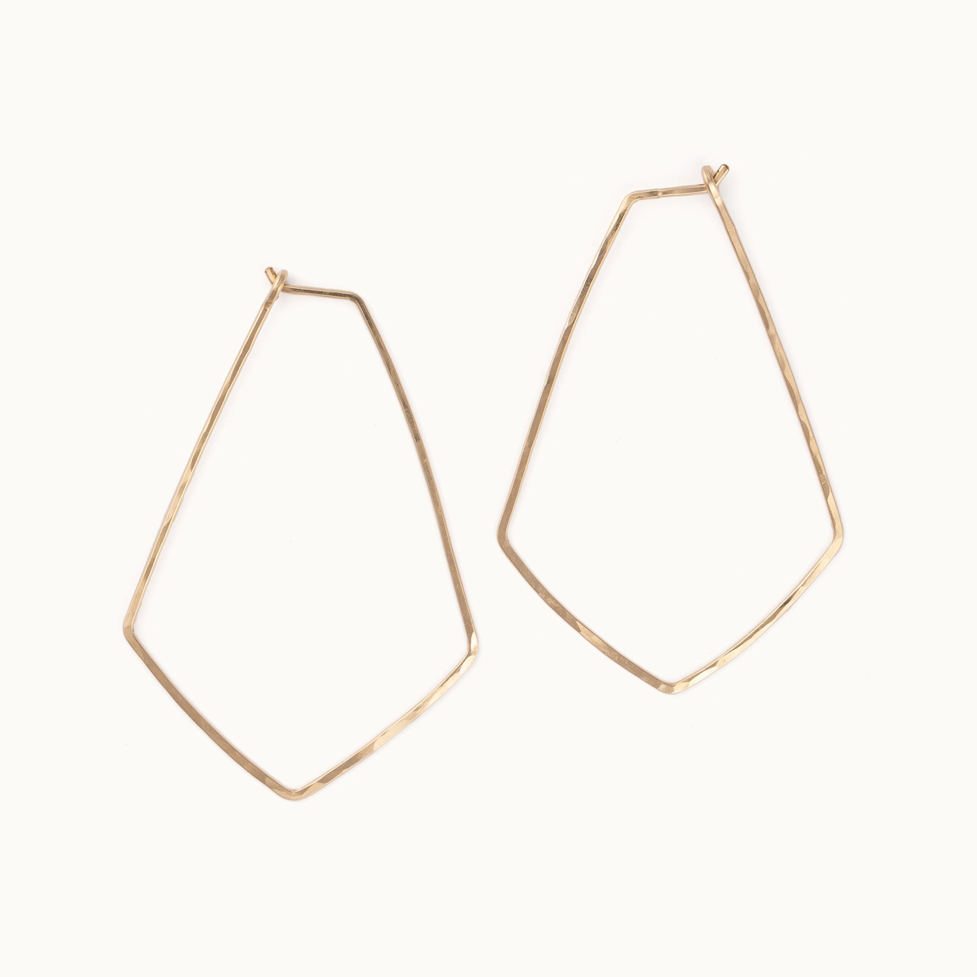 The Hexagon Hoop Earrings | 14K Yellow Gold