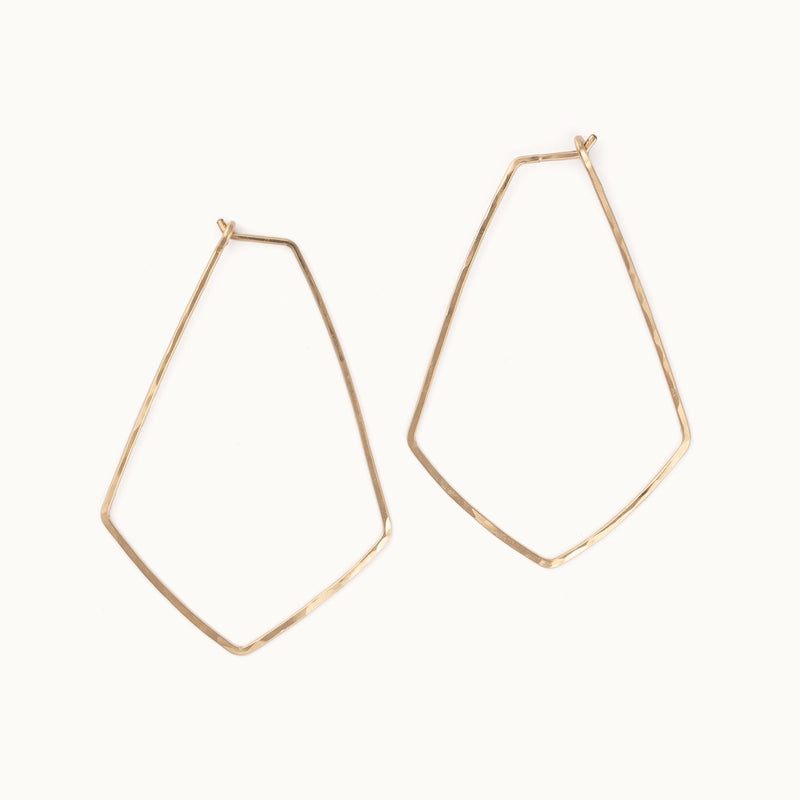 The Hexagon Hoop Earrings | 14K Yellow Gold