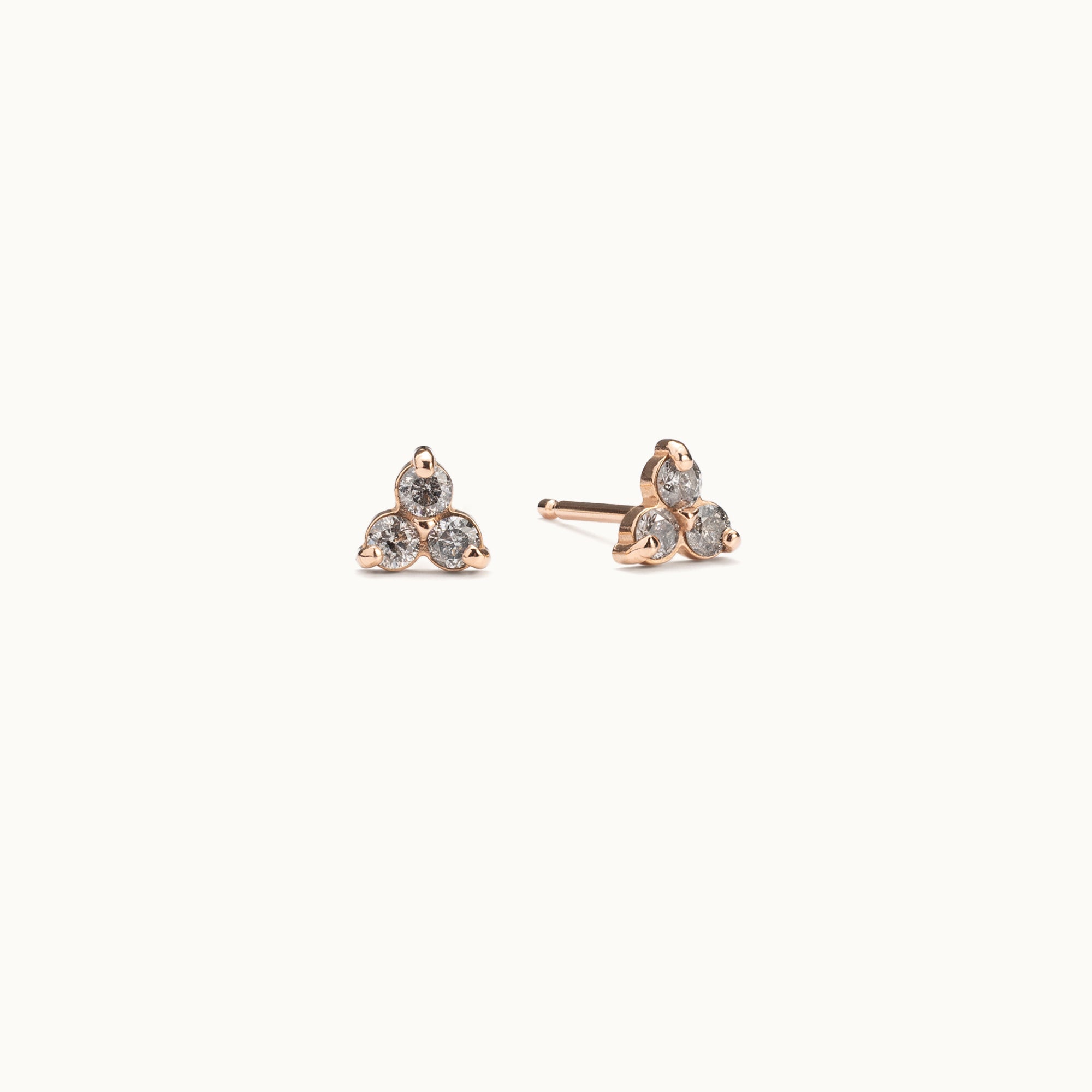 The Salt and Pepper Diamond Cluster Stud Earrings | 14K Yellow Gold