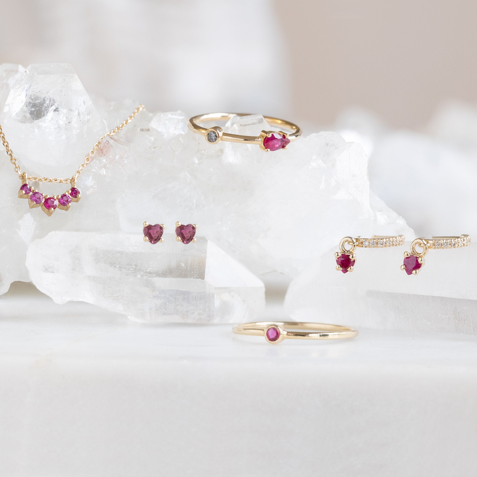 The Ruby Fine Jewelry Collection on White Crystal