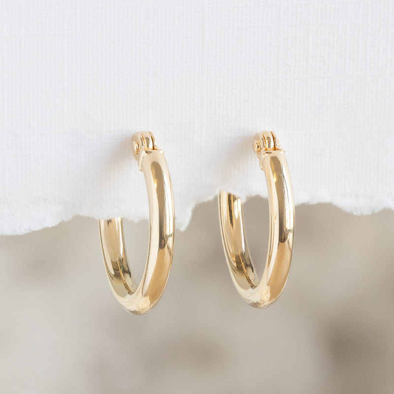 The Charm Hoop Earrings | 14K Yellow Gold